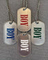 Vinyl Print Metal Tag - "BOY"